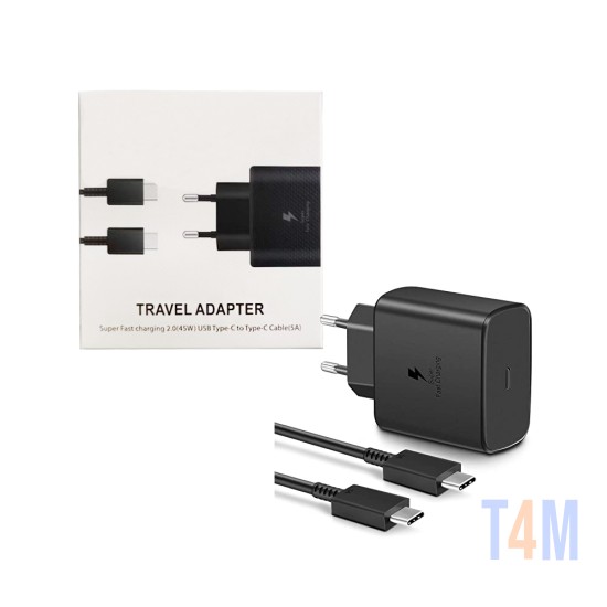 Cargador Rápido (EP-TA845XBEGCN) 45W con Cable Tipo C a Tipo C 5A Negro